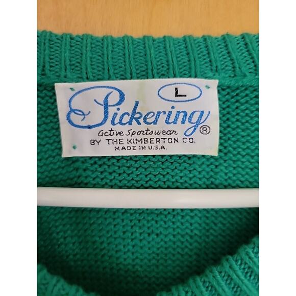 Vintage NBC Broadcast Sweater Size L Peacock Logo V Neck Long Sleeve 80s - Picture 3 of 6